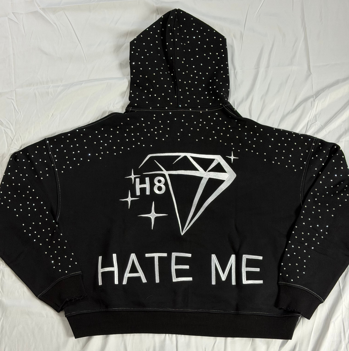 H8TRED RHINESTONE ZIP-UP