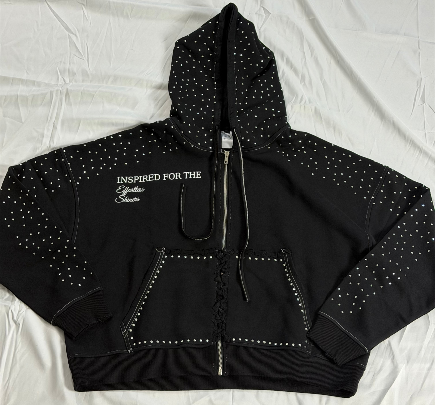 H8TRED RHINESTONE ZIP-UP