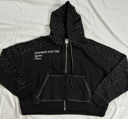 H8TRED RHINESTONE ZIP-UP