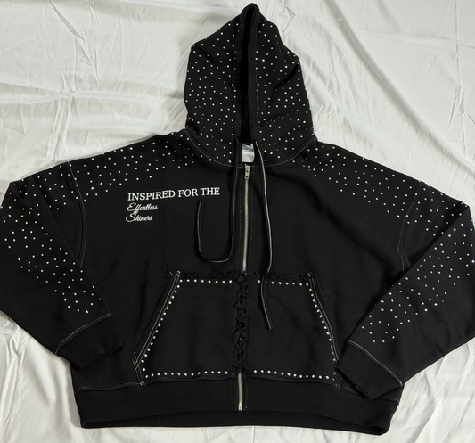H8TRED RHINESTONE ZIP-UP