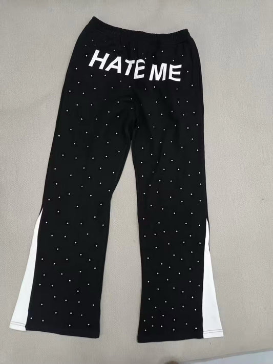 H8TRED RHINESTONE SWEATPANTS